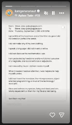 Kangana's Instagram story