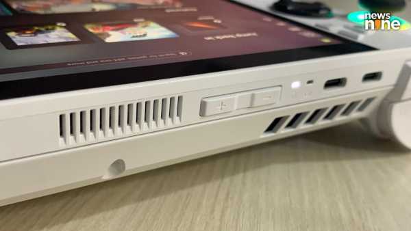 The top edge of the ROG Xbox Ally is very busy. (Image Credit: Aditya Madanapalle/News9). 