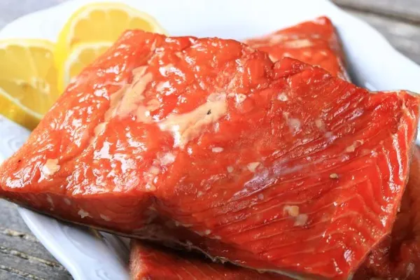 Candied salmon Candied salmon. Ilustrasi