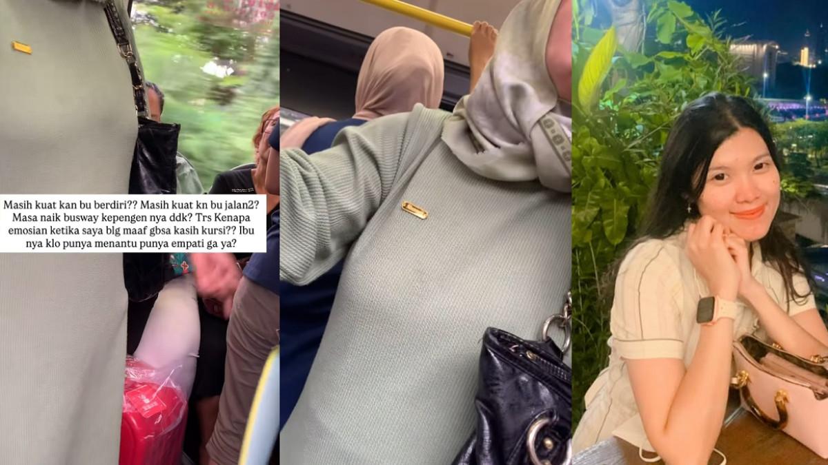 VIRAL TRANSJAKARTA - Kolase potret unggahan Hani tentang ibu-ibu yang memakinya di TransJakarta