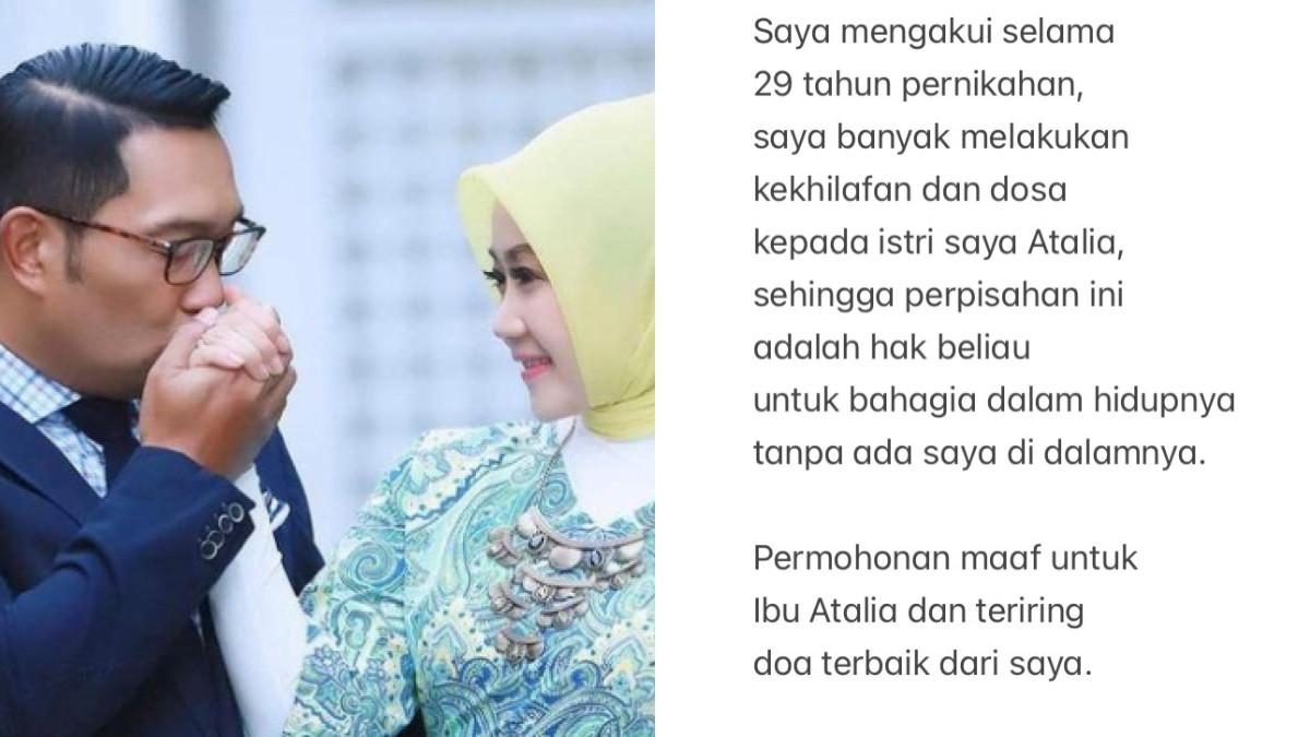 PERCERAIAN RIDWAN KAMIL DAN ATALIA -