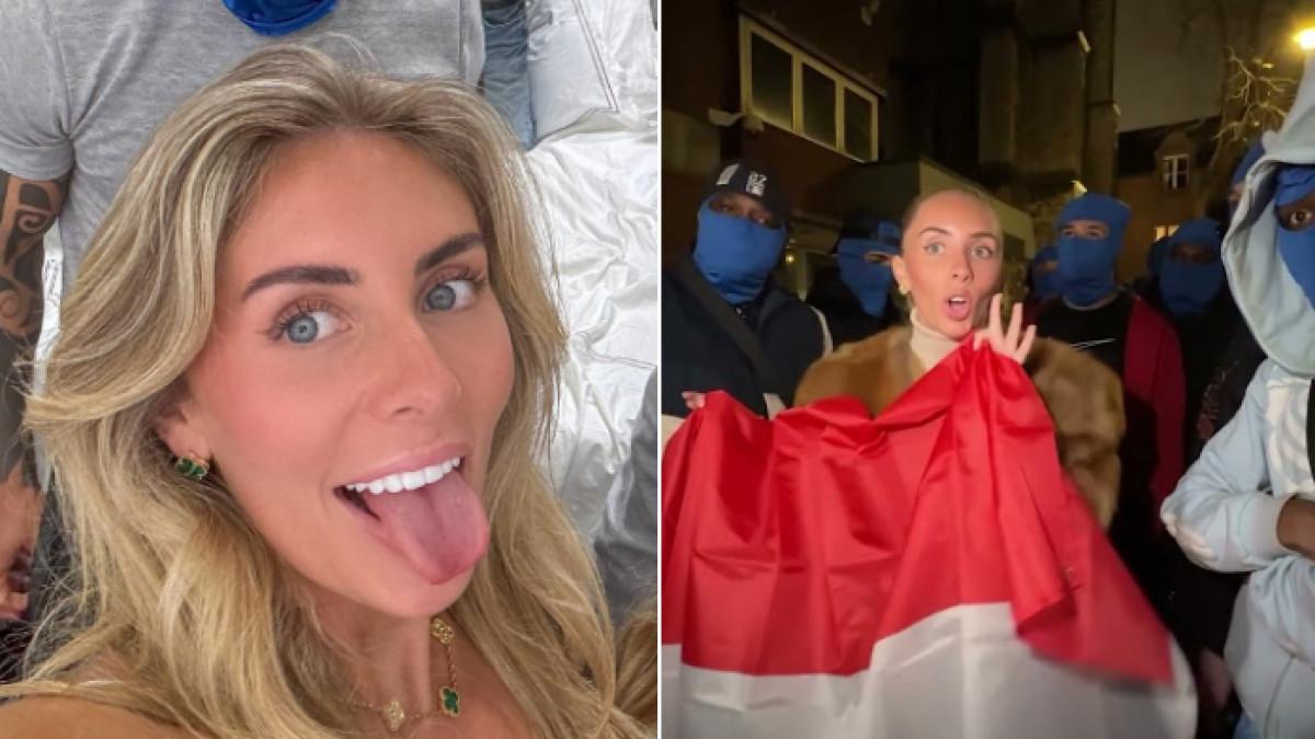 BONNIE BLUE - Bintang film dewasa Bonnie Blue berulah di luar KBRI London.