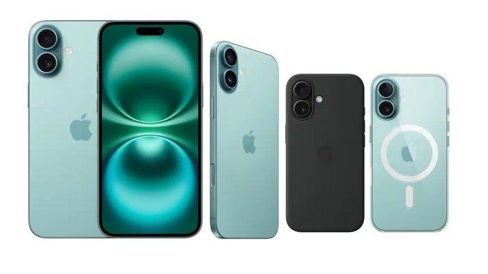 HARGA iPHONE 16- Kolase iPhone 16 Plus dengan warna Teal di iBox, Sabtu (12/4/2025). Berikut harga HP iPhone 16 Plus jika dibandingkan dengan iPhone 16 per April 2025.