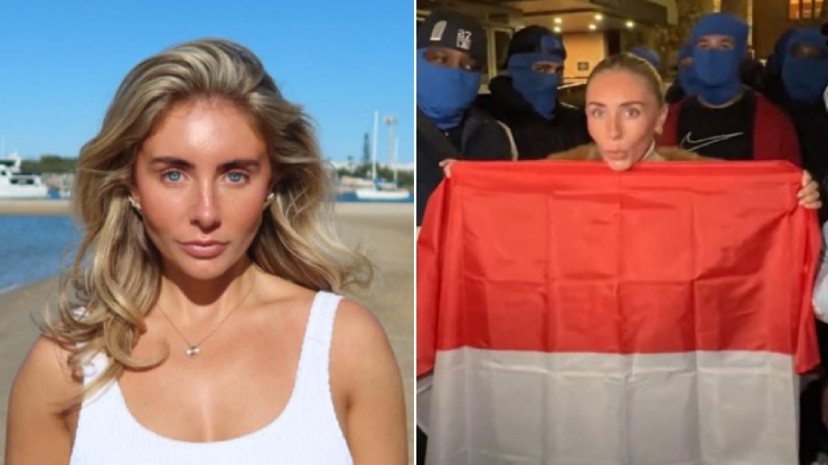 BONNIE BLUE - Bintang film dewasa Bonnie Blue lecehkan Bendera Merah Mutih.