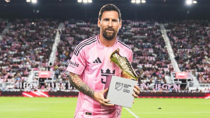 MESSI GOLDEN BOOT - Pemain Inter Miami asal Argentina, Lionel Messi, memperoleh penghargaan Golden Boot pada musim Major League Soccer (MLS) 2025 pada Sabtu (25/10/2025). (Instagram Miami - 25/10/2025)