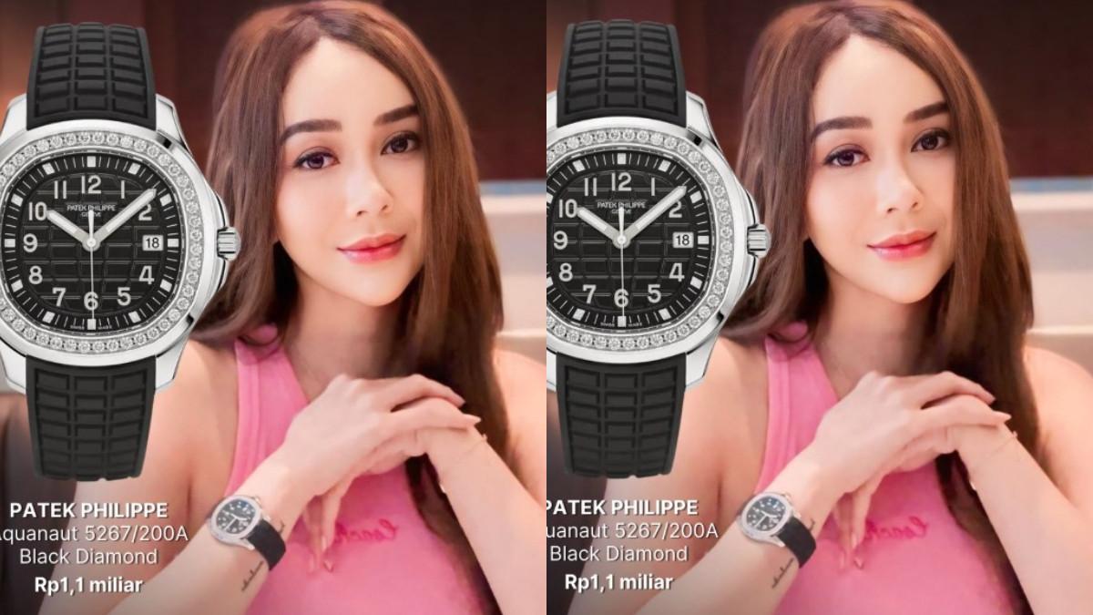Jam tangan pertama yang dipakai Aura Kasih adalah Patek Philippe Aquanaut 5267/200A Black Diamond, harganya Rp1,1 miliar.