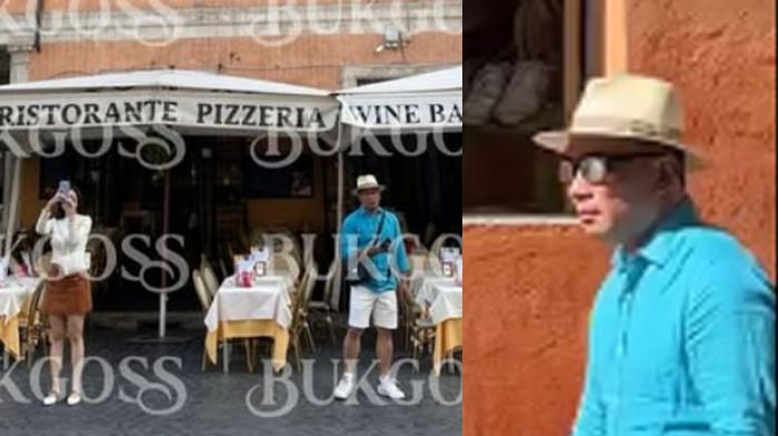 RIDWAN KAMIL SELINGKUH DENGAN AURA KASIH - Foto Ridwan Kamil dan Aura Kasih saat liburan (KIRI). Ridwan Kamil liburan (KANAN). Momen Bu Cinta Jemput Ridwan Kamil Usai Liburan Bareng Aura Kasih, Langsung Curiga ke Warna Baju Suami