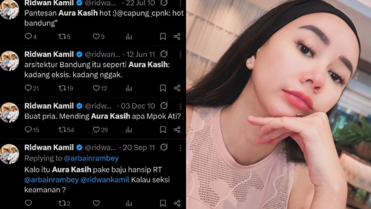 CUITAN RIDWAN KAMIL - Ridwan Kamil ternyata pernah menulis nama Aura Kasih di akun X. Suami Atalia Praratya bahkan beberapa menulis nama sang penyanyi.