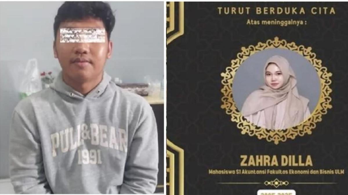 PEMBUNUHAN ZAHRA DILLA - Kolase potret pelaku pembunuhan dan Zahra Dilla. Zahra dibunuh polisi berpangkat bripda