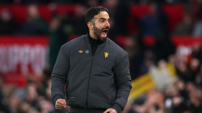 REAKSI AMORIM - Reaksi pelatih Manchester United, Ruben Amorim setelah anak asuhnya mampu mengalahkan Brighton pada pekan ke-10 Liga Inggris di Old Trafford, Sabtu (25/10/2025) malam WIB. Manchester United menang dengan skor 4-2.