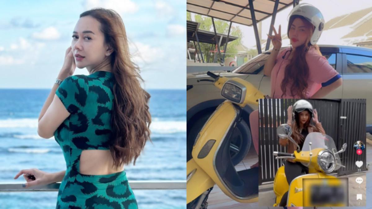 POSTINGAN LISA MARIANA - Lisa Mariana unggah foto naik motor warna kuning yang disandingkan dengan foto Aura Kasih. Tanpa diduga, Aura Kasih tiba-tiba komentari postingan tersebut.
