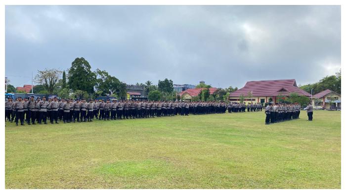 APEL PENGAMANAN - Polda Kalteng melaksanakan apel pengamanan Haul ke-21 Guru Sekumpul, Kamis (25/12/2025).