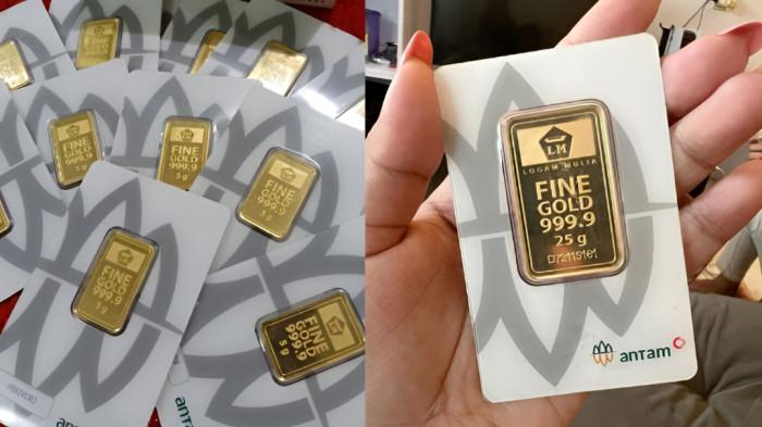 NAIK TIPIS- Harga emas Antam Logam Mulia di Butik Antam Medan 26 Desember 2025 naik tipis Rp 13.000 per gram. Kini harga emas Antam berada di level Rp 1.344.500 per gram.
