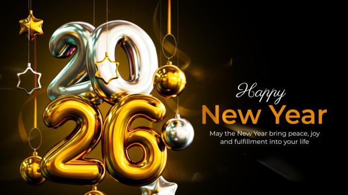 Gambar ucapan selamat Tahun Baru 2026 disadur dari freepik.com pada (26/12/2025).