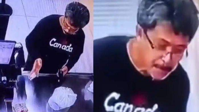 DOSEN - Tangkap layar dosen UIM, Amal Said, saat meludahi wanita penjaga kasir minimarket