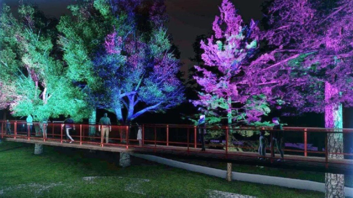 Wahana baru Hutan Menyala yang hadir di Cimory Dairyland Puncak, tempat wisata instagramable di Kecamatan Megamendung, Bogor, Jawa Barat.