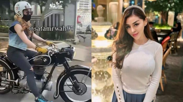 Kolase potret selebgram Safa Marwah, motor tunggangannya disorot