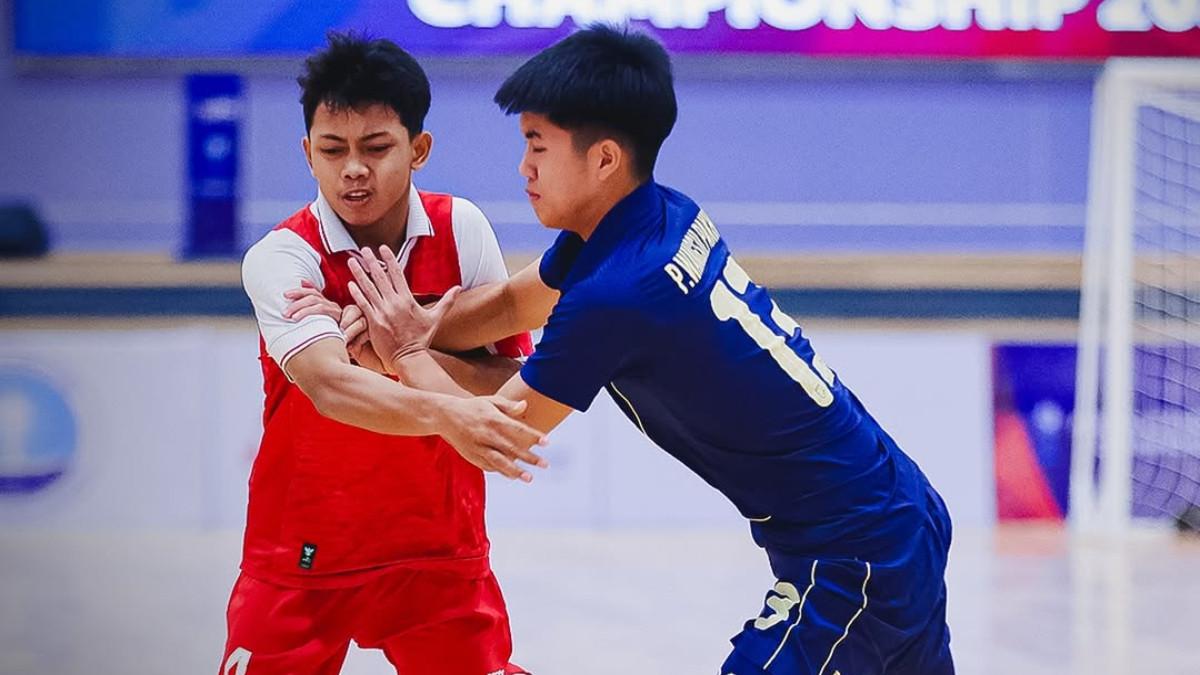 POTRET TIMNAS FUTSAL U16 INDONESIA - Potret Timnas Futsal U16 Indonesia di laga final kontra Thailand, Senin (29/12/2025).