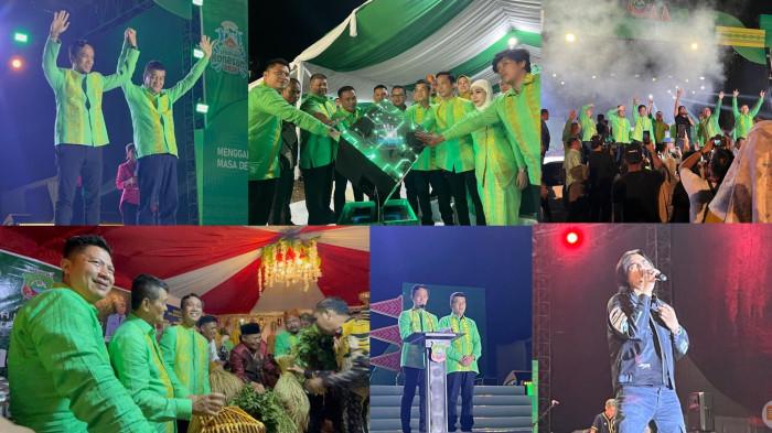 FESTIVAL - Kolase foto momen Festival Konasara kembali digelar memeriahkan Hari Ulang Tahun (HUT) ke-19 Kabupaten Konawe Utara (Konut) Provinsi Sulawesi Tenggara (Sultra). Perhelatan ini dilaksanakan Bundaran Konasara atau lebih dikenal dengan Central Budaya Daerah (CBD)  Kecamatan Wanggudu, Senin (29/12/2025) malam. Charly Van Houten turut memeriahkan acara. 