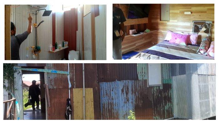 Kolase potret rumah Saleh yang dikenal 'raja narkoba' dari Puntun, Palangka Raya, Kalteng, Selasa (10/09/2024). Kampung Puntun di Kelurahan Pahandut, Kecamatan Pahandut, Palangka Raya disorot. Fokus upaya pemberantasan narkoba di Kalimantan Tengah.