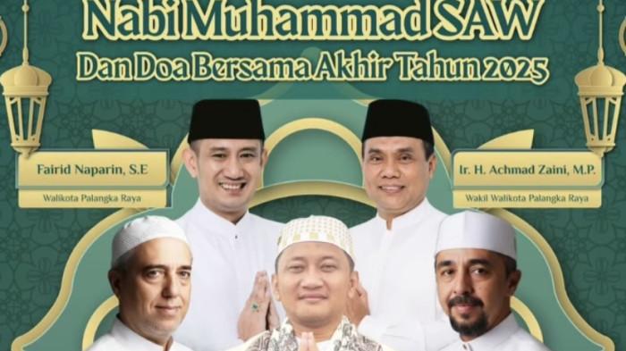 PEMBERITAHUAN - Flyer Peringatan Isra Mi’raj Nabi Muhammad SAW dan Doa Bersama Akhir Tahun 2025 yang akan digelar Pemerintah Kota Palangka Raya di Masjid Agung Kubah Kecubung Darurrahman, Selasa malam, 30 Desember 2025.