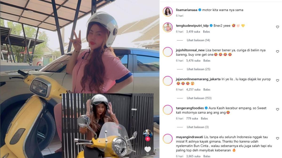 Postingan itu langsung mendapat balasan dari Aura Kasih, bahkan mengajak Lisa Mariana sunmori bareng.