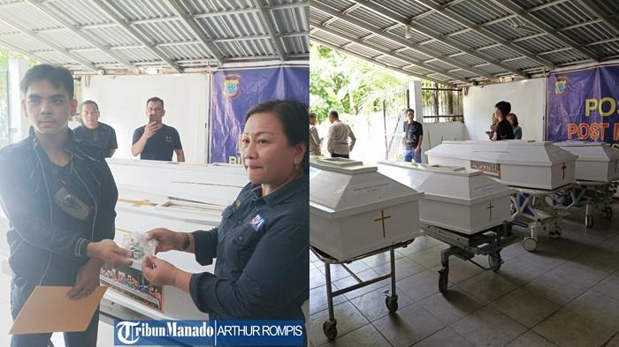 CUCU KORBAN KEBAKARAN - Kevin Supit (24) setia mendampingi sang kakek Herry Lombogia, salah satu korban meninggal dunia dalam kebakaran Panti Werda Damai di Kelurahan Ranomuut, Kecamatan Paal Dua, Kota Manado, Provinsi Sulut.