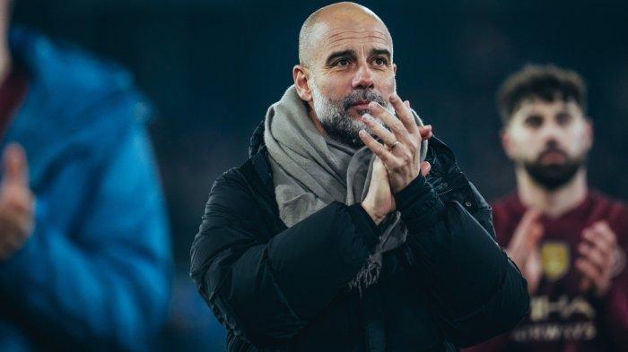 Pelatih Manchester City Pep Guardiola ketika anak asuhnya meraih kemenangan besar di markas Ipswich Town pada pekan ke-22 Liga Inggris 2024/2025.