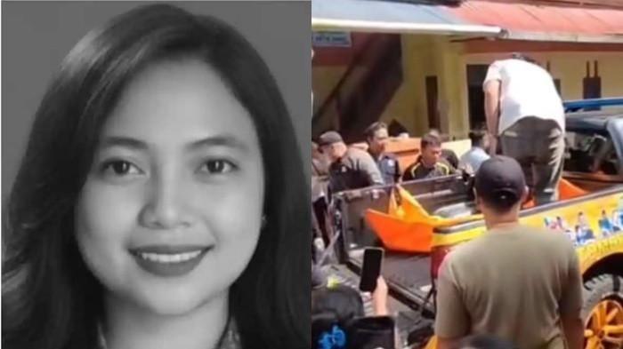 OKNUM DOSEN UNIMA - Potret Evia Maria Mangolo semasa hidup (kiri). Jenazah Evia saat dievakuasi pihak kepolisian setempat (kanan). Kini terungkap oknum dosen Unima yang diduga habisi nyawa Evia.