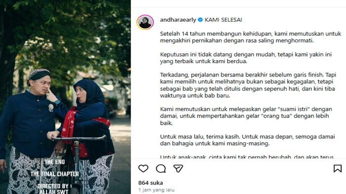 Setelah membangun biduk rumah tangga selama kurang lebih 14 tahun, Andhara