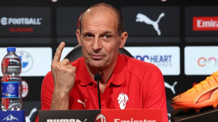 JUMPA PERS - Pelatih AC Milan, Massimiliano Allegri, dalam sesi jumpa pers menjelang laga pekan ke-14 Liga Italia kontra Torino pada Senin (7/12/2025). Duel keduanya akan dihelat di Stadion Olimpico, Turin, Selasa (8/12/2025). (Website AC Milan - 8/12/2025)
