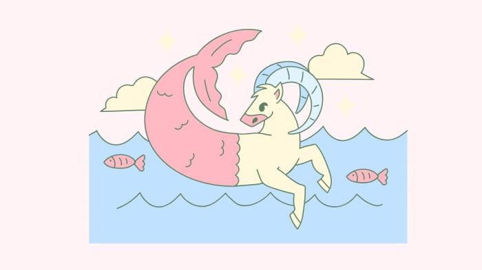 ILUSTRASI ZODIAK CAPRICORN - Lambang zodiak Capricorn yang dibuat di Canva pada Senin (25/8/2025).