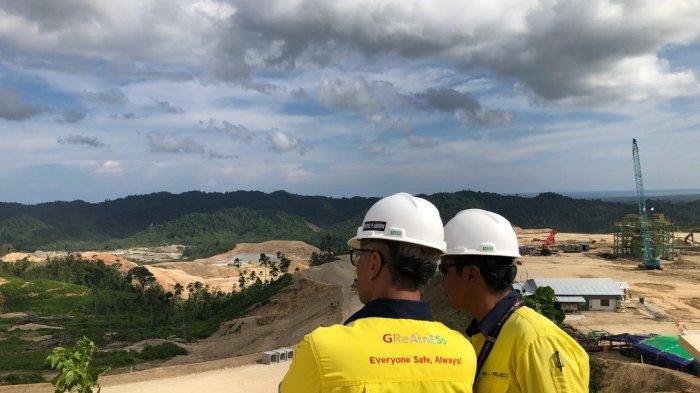 PANI GOLD PROJECT -- Peninjauan lokasi Pani Gold Project atau proyek emas pani di wilayah Pohuwato, Rabu (30/4/2025). Diproyeksikan akan mulai menghasilkan emas pertama pada awal 2026. FOTO: Wawan Akuba