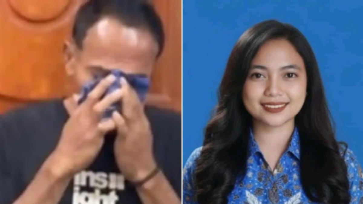 MAHASISWI UNIMA TEWAS - Ayah Antoineta Evia Maria Mangolo, mahasiswi UNIMA yang bunuh diri diduga karena depresi dilecehkan dosen, menangis histeris.