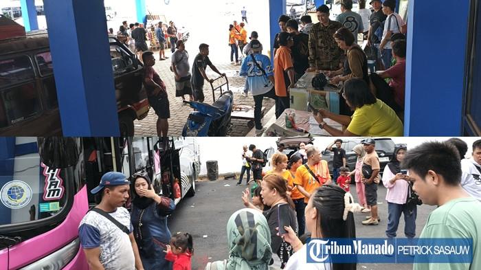 ARUS BALIK - Suasana di Terminal Tipe A Malalayang, Kota Manado, Sulawesi Utara pada Senin (5/1/2026).