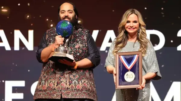 Anant Ambani has been presented with the Global Humanitarian Award