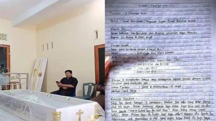 MAHASISWI TOMOHON MENNGGAL - Mahasiswi Unima ditemukan meninggal di tempat kos Tomohon, Sulawesi Utara (Sulut). Diduga menjadi korban pelecehan oleh dosennya sendiri, Rabu (31/12/2025