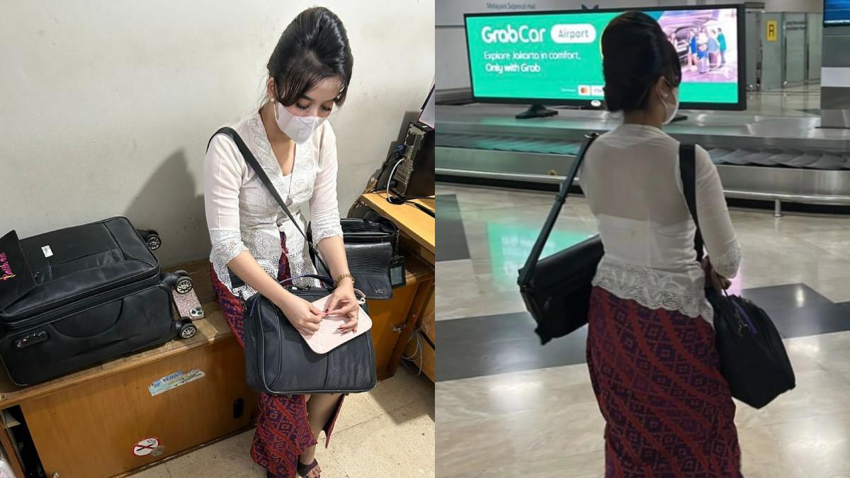 PRAMUGARI GADUNGAN DITANGKAP - Wanita bernama Nisya nekat menyamar jadi pramugari gadungan, dia terlihat mengenakan atasan kebaya putih khas awak kabin, dipadukan dengan rok batik merah tua.