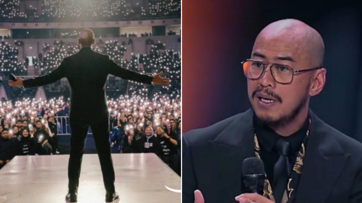 MENS REA PANDJI - Komika Pandji Pragiwaksono di pertunjukan stand-up comedy spesial Mens Rea.