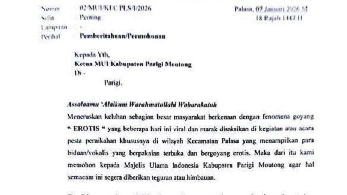 MUI Palasa Soroti Goyang Erotis di Pesta Pernikahan, Minta MUI Parigi Moutong Keluarkan Imbauan