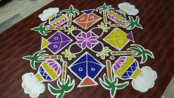 sankranthi special pot kite muggulu with 25-1 dots | | #rangolidesigns #kolams #muggulu