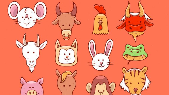 ILUSTRASI RAMALAN SHIO - Foto ilustrasi yang diunduh di Freepik, Rabu (7/1/2026), memperlihatkan lambang 12 shio.