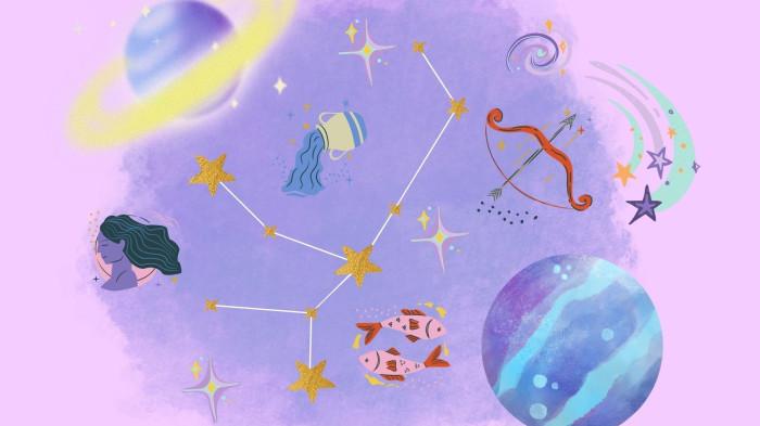 ILUSTRASI RAMALAN ZODIAK - Ilustrasi lambang zodiak yang dibuat di Canva, Jumat (9/1/2026).