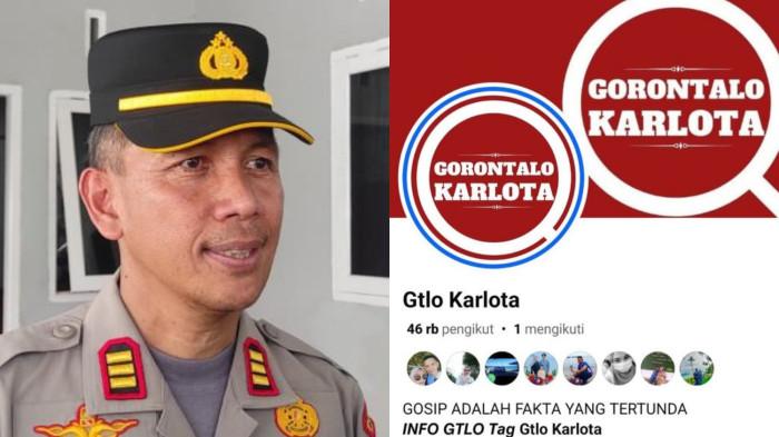 AKUN MEDSOS -- Kolase foto AKP Atmal Fauzi saat diwawancarai TribunGorontalo.com, Kamis (8/1/2026) dan akun medsos, Gtlo Karlota. AKP Atmal melaporkan pengguna akun Gtlo Karlota atas tudingan kasus pelecehan yang dialamatkan kepada dirinya.