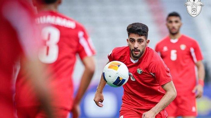 Pemain Yordania dalam pertandingan pertama Piala Asia U23 2024 melawan Australia.