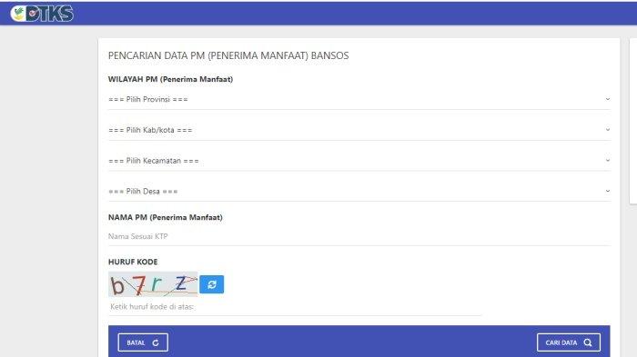 CEK PENERIMA BANSOS - Laman https://cekbansos.kemensos.go.id/. Cek penerima bansos PKH dan BPNT cair Januari 2025. Klik link cekbansos Kemensos, gunakan NIK KTP  (https://cekbansos.kemensos.go.id/)