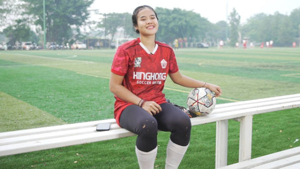 Atin Rizky, kiper Timnas Wanita Indonesia. Foto: Dok. Andi Fajar