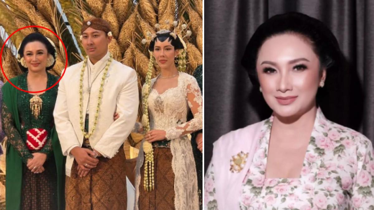IBUNDA DARMA MANGKULUHUR - Tata Cahyani ibunda Darma Mangkuluhur di pernikahan putranya dengan Patricia Schuldtz, Minggu (11/1/2026).