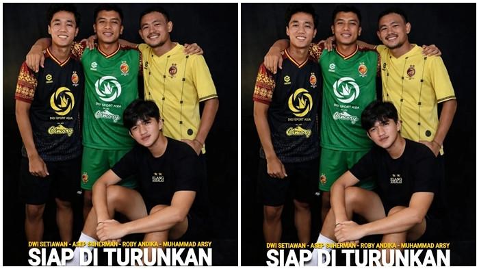 EMPAT PEMAIN SFC - Eempat putra daerah siap turun tangan membela klub kebanggaan Sumsel pada laga ke-16 Pegadaian Championship 2025/26 kontra FC Bekasi City di Stadion Patriot Candrabhaga, Jumat malam pukul 19.00 WIB. Mereka adalah M Arsy Pratama (Maskarebet), Roby Andyka (Gandus), Tyak/Dwi Setiawan (Belitang), dan Asep Suherman (Lampung).