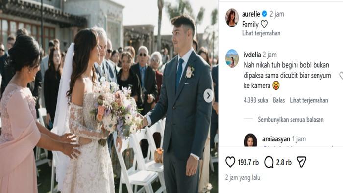 Foto-foto pernikahannya yang dilengkapi dengan kedua keluarga itu dipamer